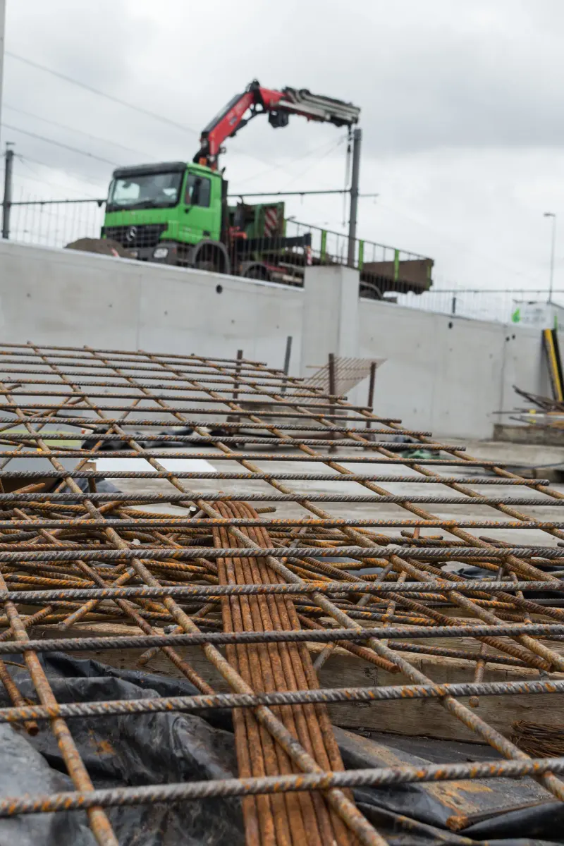 Vloerwapening klaar voor het storten van beton